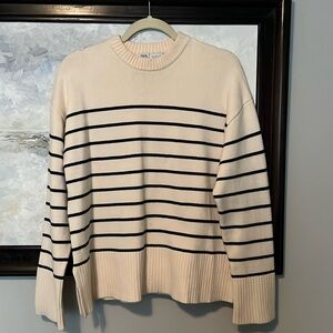 Cream and black striped sweater